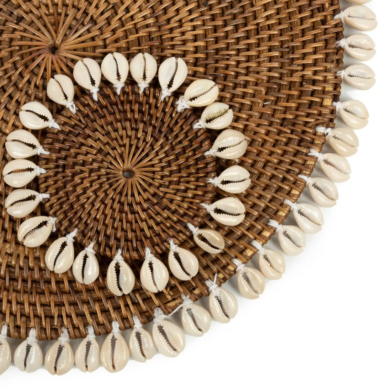Bazar Bizar De Colonial Shell Onderzetter - Naturel Bruin - Set van 6 - Afbeelding 14