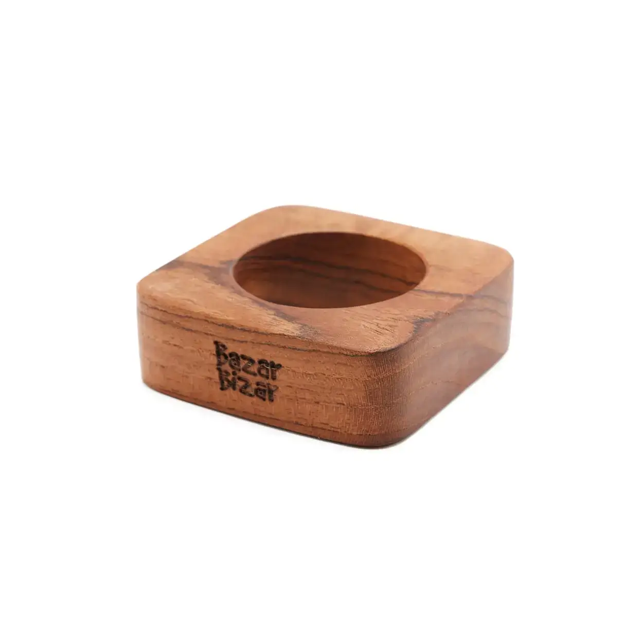 Bazar Bizar Rond de serviette en racine de teck - Set de 4