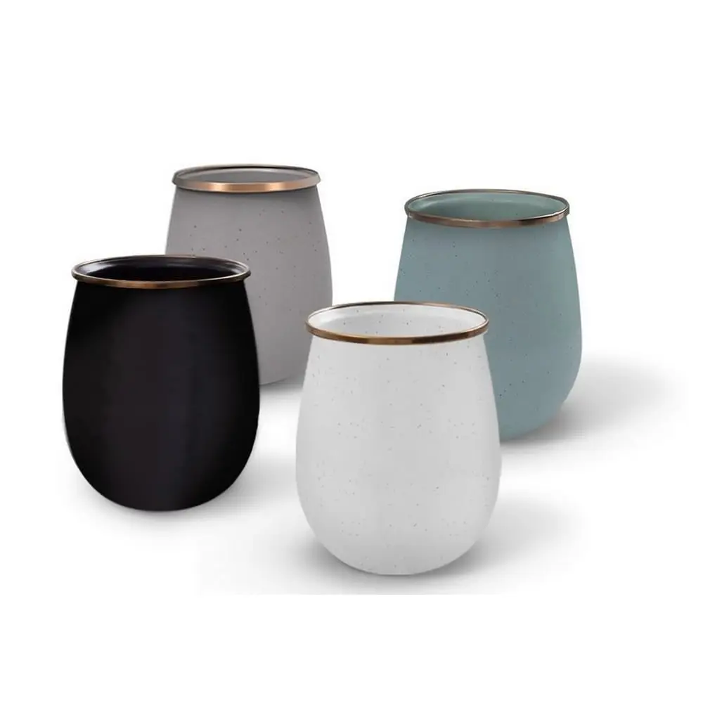 Emaille tumblers / set 2 stuks eierschaal - Afbeelding 6