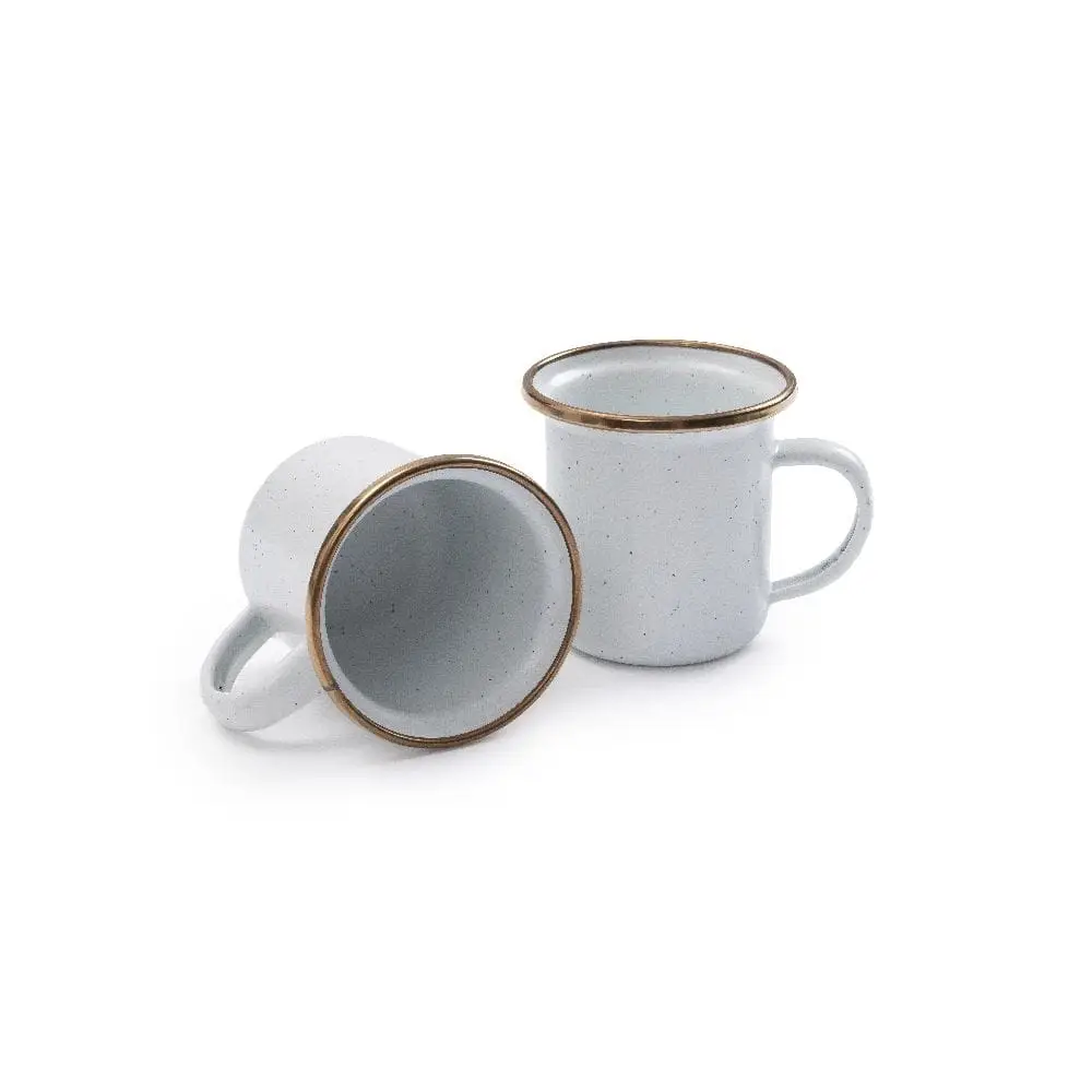 Emaille espresso kop set 2 stuks egg shell - Afbeelding 3
