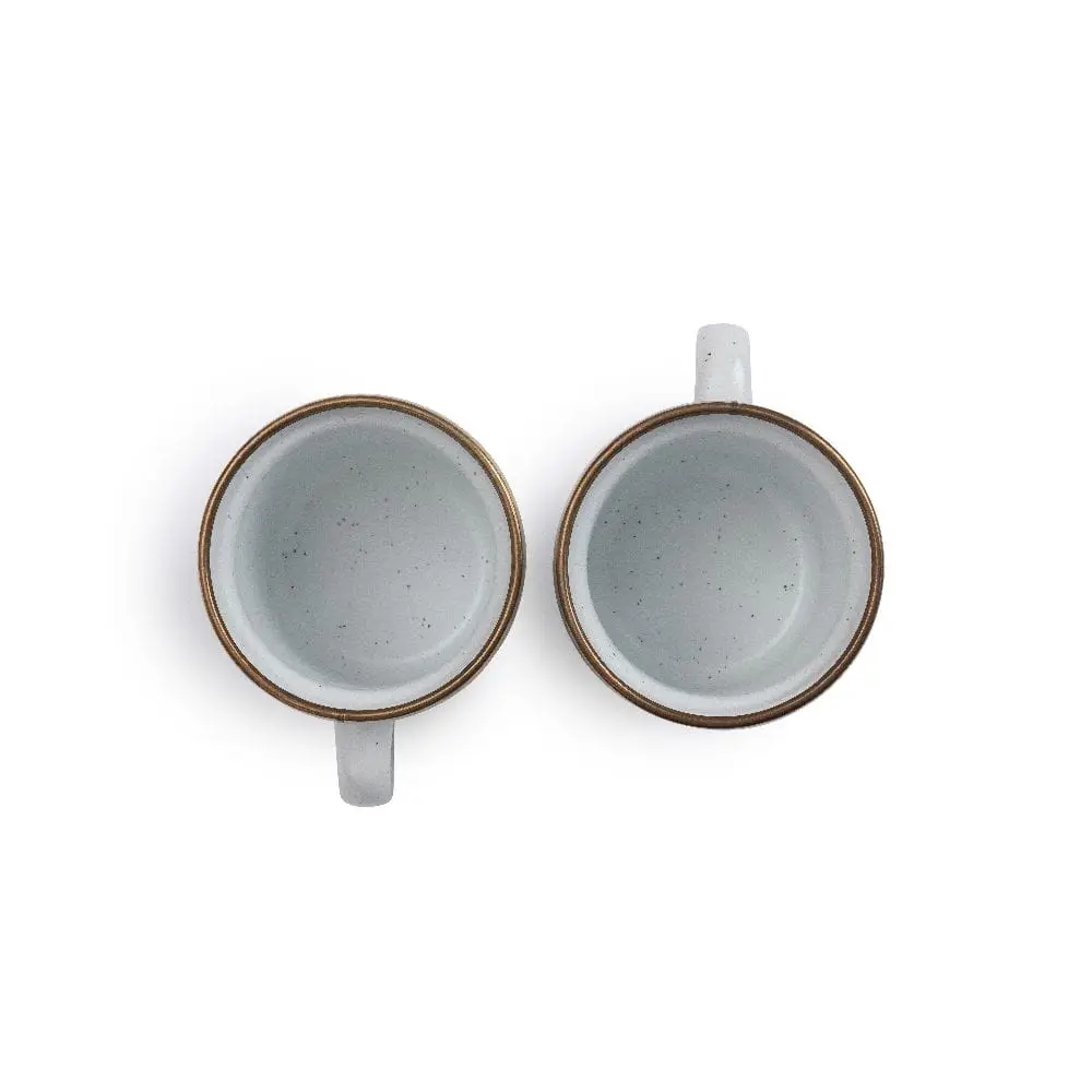 Emaille espresso kop set 2 stuks egg shell - Afbeelding 4