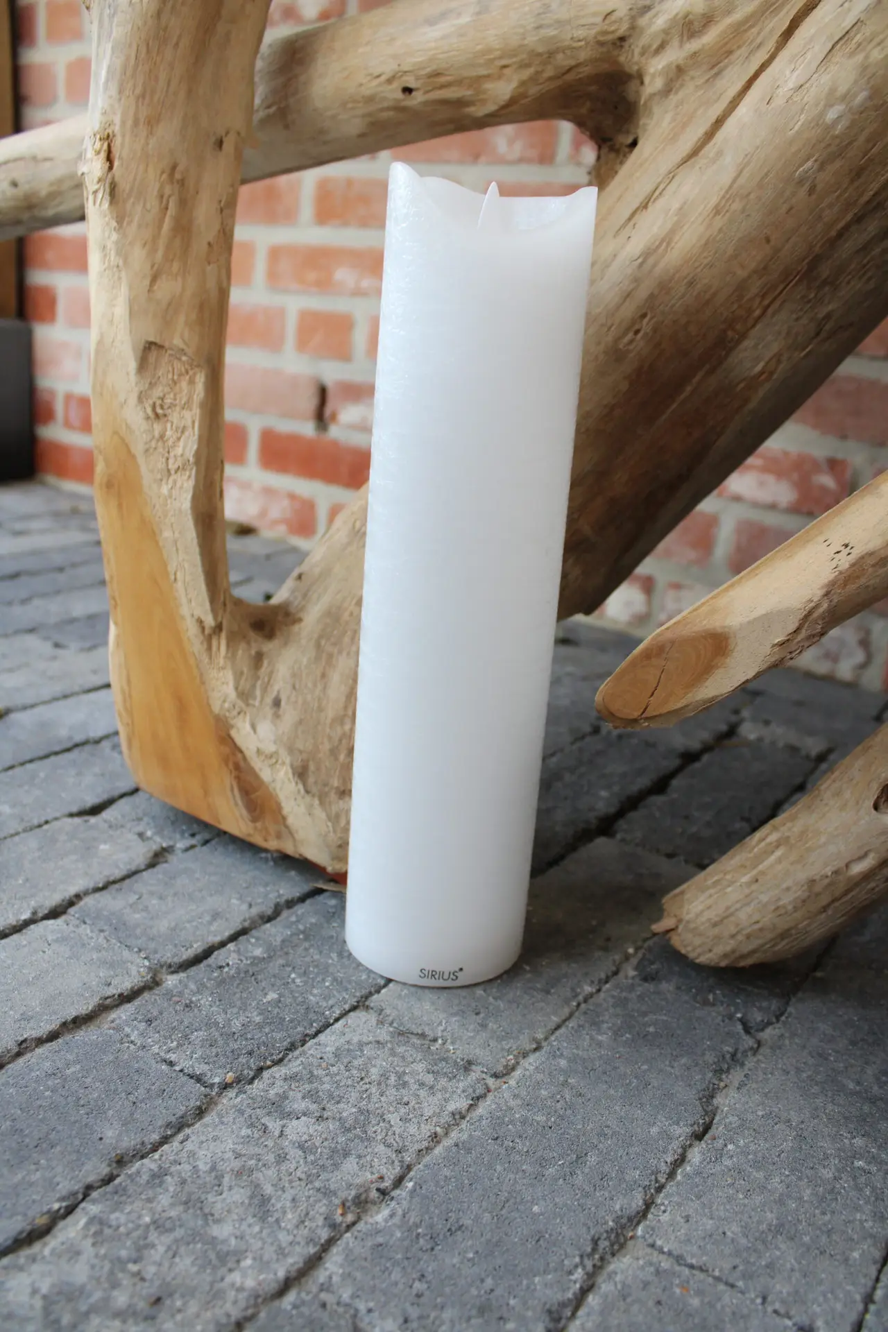 Kaars Sara oplaadbaar wit Diam 7,5cm x H 30cm - Afbeelding 8