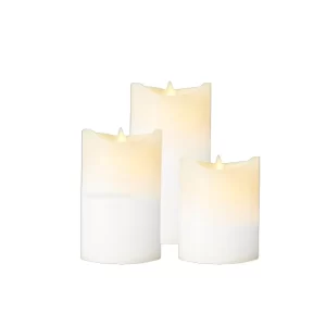 Kaars Sara oplaadbaar wit - Set van 3 Diam 7,5cm x H 10,5cmDiam 7,5cm x H 12,5cmDiam 7,5cm x H 15cm