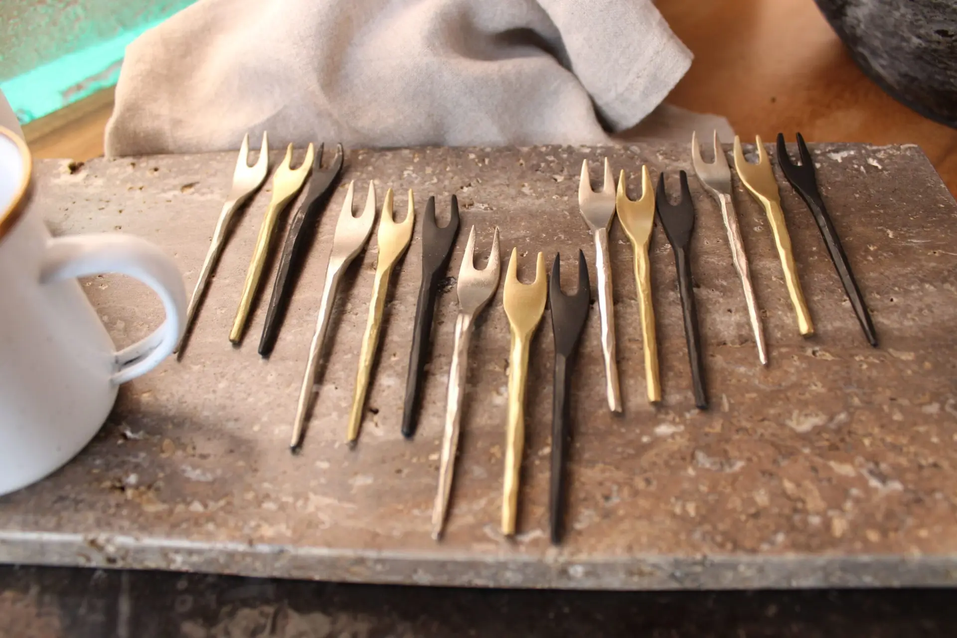 Vork Koper 9cm - Set van 6 - Afbeelding 13