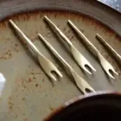 Vork Koper 9cm - Set van 6 - Afbeelding 3